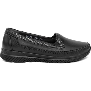 29423 Kadın Siyah Deri Comfort Ayakkabı