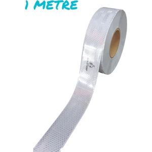 Tüvtürk Onaylı Reflektör Fosforlu Düz Şerit Bant Beyaz 1 Metre E8 Belge
