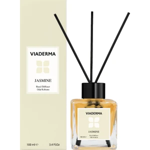Yasemin Esanslı Oda Kokusu - Bambu Çubuklu Kare Şişe, 100 ml - Uzun Süre Kalıcı Ferah ve Ferahlatıcı Koku