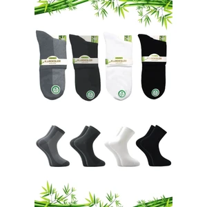 Kardeşler Çorap Bambu Erkek Yarım Konç Çok Renkli Çorap Dikişsiz 4'lü Paket