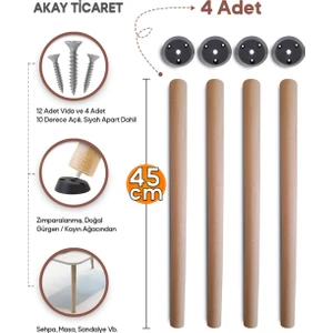 Akay Ticaret Sehpa Ayağı Konik Ayak 45 cm