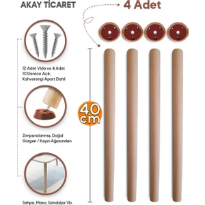 Akay Ticaret Sehpa Ayağı 40 cm Konik Ayak