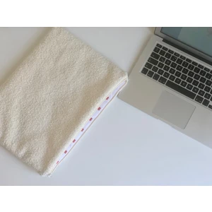 Kangaroo Collection 15 inç Tedy Kumaş Notebook Çantası, Kalp desenli astarlı Bilgisayar çantası, Yumuşak Laptop çantası, Laptop kılıfı, Kapitoneli astarlı Bilgisayar kılıfı