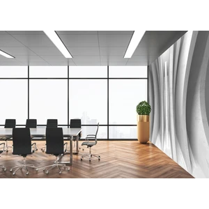 Umut Gergi Tavan Beyaz Eğri Temalı Tek Parça Duvar Kağıdı