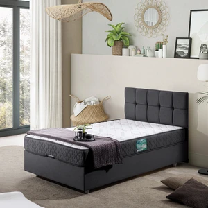 Berlin Tek Kişilik Baza Başlık Comfort Yatak Seti Antrasit Gri