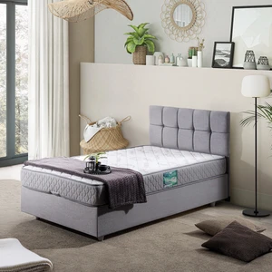 Berlin Tek Kişilik Baza Başlık Comfort Yatak Seti - Açık Gri
