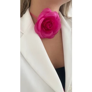 Âlâ Atelier Bağcıklı Kumaş Çiçek Choker Kolye Gül Kolye Barbie