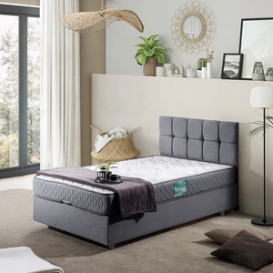 Berlin Tek Kişilik Baza Başlık Comfort Yatak Seti - Gri