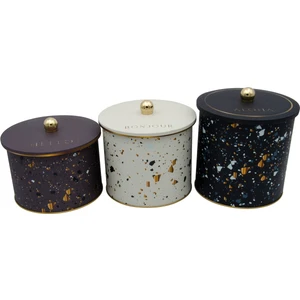 ERB31U4 Yuvarlak Kutu Ø175, Topuz Kulp, 3 Lü Set, Terrazzo