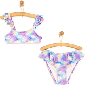 Fırfırlı Pul Desenli Bikini Takımı Kız Bebek