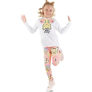 Süslü Leo Kız Çocuk T-Shirt Tayt Takım