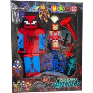 Minecraft Spiderman Avengers 8 Parça 19 cm Figür Oyuncak