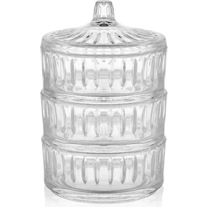 Home Cam Pupa Kapaklı 3 Lü Şekerlik Kurabiyelik 14X21 cm