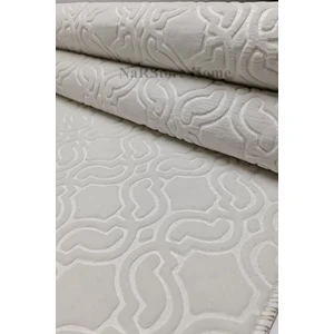 Nar Store Home Elit Krem Embos Kabartmalı Yıkanabilir Kaymaz Taban Kesme Yolluk Halı