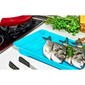 Çanak Sepeti Plastik Dikdörtgen Bulaşıklık Süzmatik Balık Temizleme Tepsisi 46x22cm