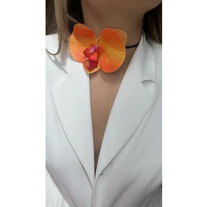 Âlâ Atelier Bağcıklı Kumaş Orkide Çiçek Choker Kolye Gül Kolye