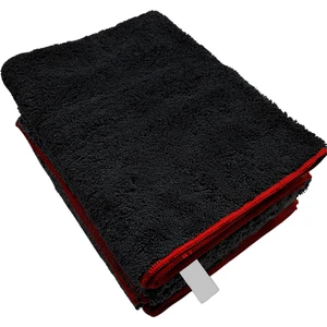 Vizyon Park Mikrofiber Çift Yüzlü Araç Kurulama Bezi Overloklu Siyah