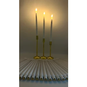 Led Mum Dünyası LED Mum 3 Adet Kaliteli Şamdan Mum Beyaz Renk