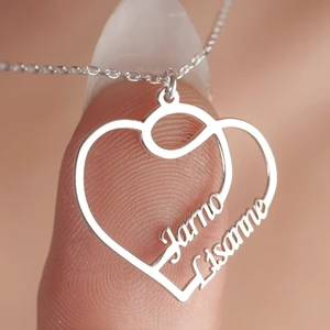 Kişiye Özel Kalpli Isim Kadın Gümüş KOLYE,925 Ayar Gümüş Kolye, Gümüş, Rose Gold,altın Kaplama Kolye