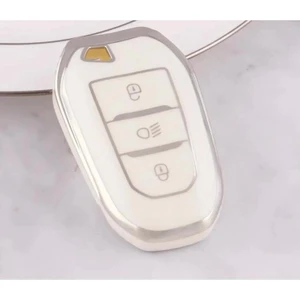 Şenyıldız Aksesuar Citröen C3 C4 C5 Aircross Anahtar Koruma Kılıfı Far Tuşlu  Krom Detaylı