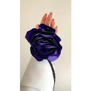 Âlâ Atelier Bağcıklı Kadife Kurdeleli Kumaş Çiçek Choker Kolye Gül Kolye