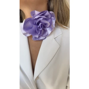 Âlâ Atelier Bağcıklı Kadife Kurdeleli Kumaş Çiçek Choker Kolye Gül Kolye