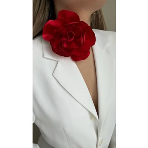 Âlâ Atelier Bağcıklı Kadife Kurdeleli Kumaş Çiçek Choker Kolye Gül Kolye