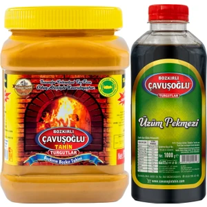 Bozkırlı Çavuşoğlu Odun Ateşinde Çifte Kavrulmuş Kepeksiz Bozkır Tahini 930 gr + Üzüm Pekmezi 1000 gr