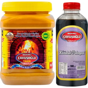 Bozkırlı Çavuşoğlu Odun Ateşinde Çifte Kavrulmuş Kepeksiz Bozkır Tahini 930 gr + Kozalak Pekmezi 1000 gr