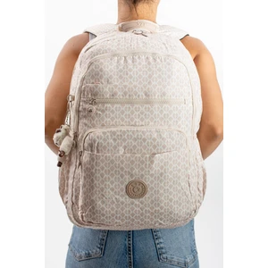 571 Collections Ultra Hafif Çok Cepli Su Geçirmez Sırt Çantası Unisex Desenli Krem Model : 571 1B