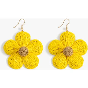 Çiçek Küpe Sallantılı Hasır