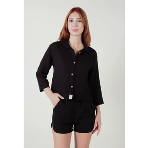 Müslin Kadın Yazlık Siyah Alt Şort