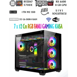 Aquarium X10 Ryzen 7 5700X / 32GB Ram / 1tb M2 / RX6600 8gb Ekran Kartı Oyuncu Bilgisayarı