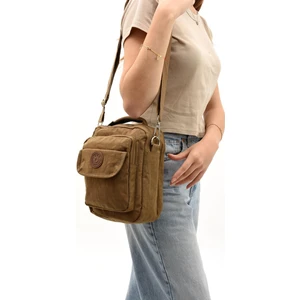 571 Collections Unisex (Bay-Kadın) Ķüçük Boy Çapraz Askılı El Çantası (Evrak, Telefonluk , gündelik) Taba (Model: 571-7E)