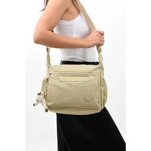 571 Collections Çapraz Askılı Ultra Hafif Çok Cepli Kadın Omuz Çantası Krem (Model: 571-6E)