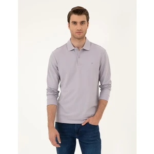 Pierre Cardin Erkek Lila Slim Fit Basic Sweatshirt 50294438-VR034