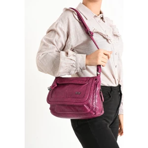 571 Collections Suni Deri Omuz Çantası Mor (Model: 571-11-13E)