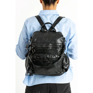 571 Collections Suni Deri Sırt Çantası Siyah (Model: 571-9-12B)