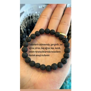 Kehribarevi Ereğli Lav Taşı Doğaltaş Unisex Bileklik