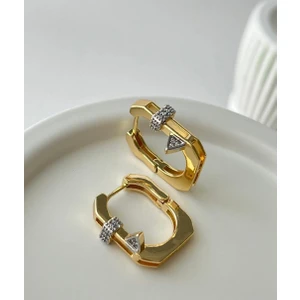 Mi Brillo Accessories Serenay Zirkon Taşlı Gold Küpe