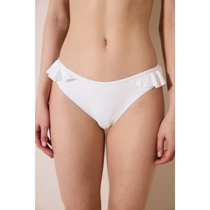 Ori Fırfırlı Beyaz Bikini Altı