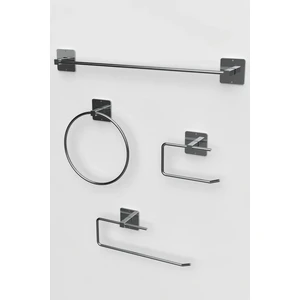 Atacı Home Yapışkanlı Gümüş Rulo ve Uzun Havluluk Wc Kağıtlık ve Çember Havluluk Banyo Mutfak 4'lü Set