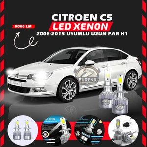 Citroen C5 2008-2015 Uzun Far Uyumlu Şimşek Etkili LED Xenon Performance Series H1
