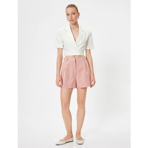 Modal Kumaş Şort Cepli Pile Detaylı