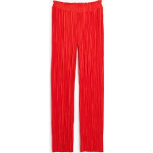 Bol Paça Pantolon Beli Lastikli Dokulu