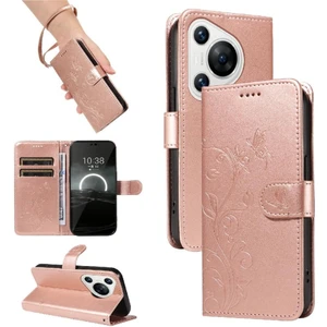 SZY Market Huawei Pura 70 Kabartmalı Kelebek Yüksek Kaliteli Deri ve Kart (Yurt Dışından)