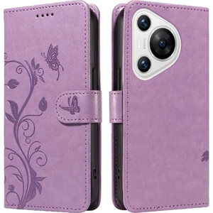 SZY Market Huawei Pura 70 Kabartmalı Kelebek Yüksek Kaliteli Deri ve Kart (Yurt Dışından)