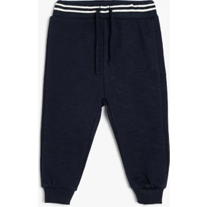 Jogger Eşofman Altı Beli Bağlamalı Pamuklu Şardonlu