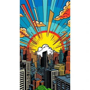Illustrasyon Şehir Tasarım Poster 30X42 cm Çerçevesiz