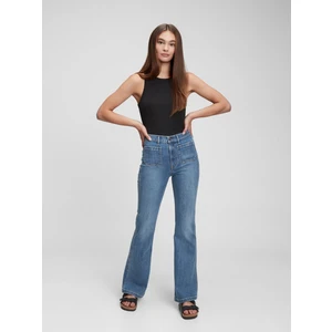 Kadın Mavi High Rise Flare Jean Pantolon